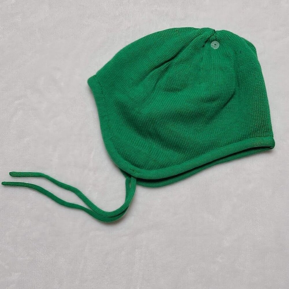 Hanna Andersson Green Knit Hat With Ties M Kids Beanie NWT - Picture 4 of 12